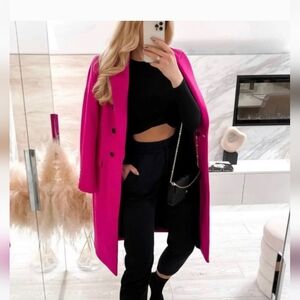 Zara Fuschia wool coat